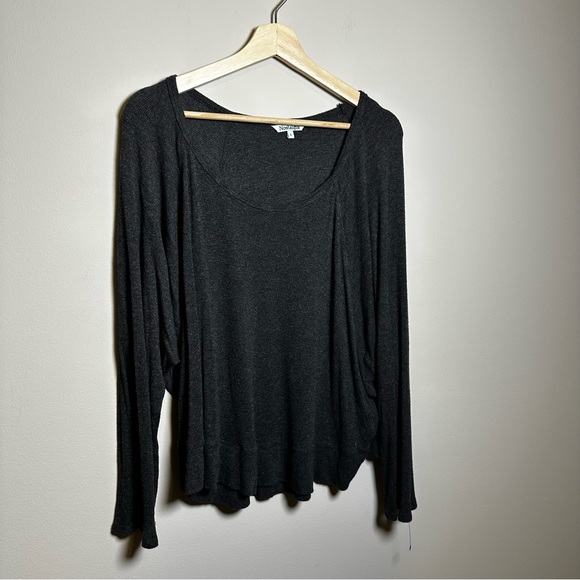 Nostalgia Dark Grey Oversized Batwing Long Sleeve Top - Picture 2 of 8